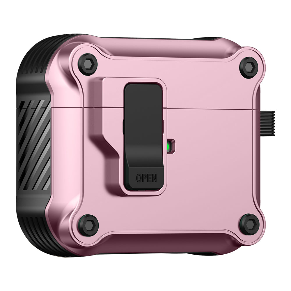 Protective Case for Apple AirPods 3 Case TWS Earbuds TPU PC Cover with Auto Opening Lock and Carabiner Protective Case for Apple AirPods 3 Case TWS Earbuds TPU PC Cover with Auto Opening Lock and Carabiner